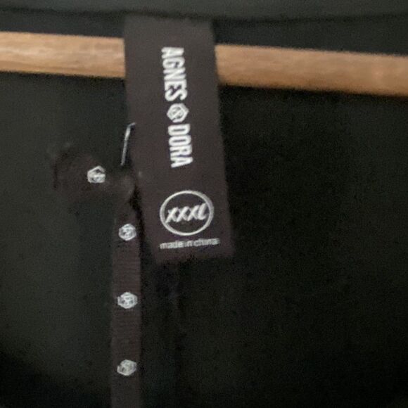 NWT Agnes and Dora Black Faux Leather Sleeves Swing Dress Whimsigoth XXXL Plus - Picture 7 of 7